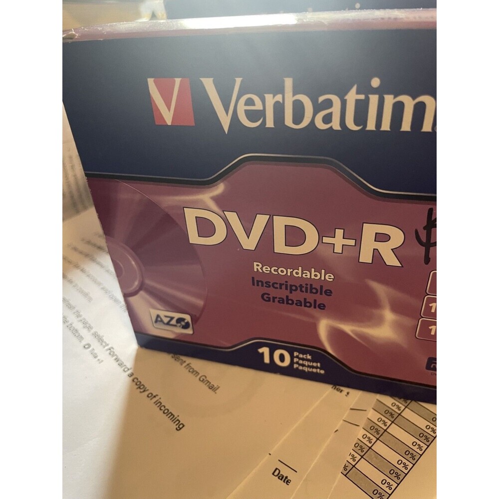 Verbatim DVD-R Recordable Blank Discs 10 Pack w/cases 4.7GB 16X NEW